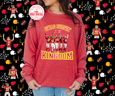 Kansas City Swag Surfin Heather Red Graphic Sweatshirt